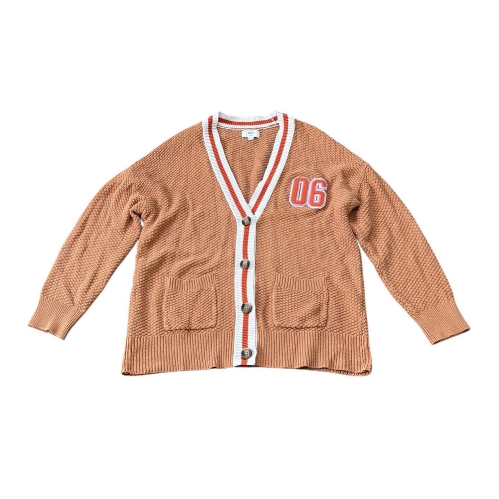 Aerie Womens Oversized Varsity Cardigan Letterman Boyfriend Sweater Medium